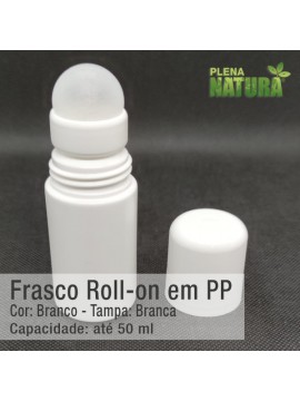 Frasco Roll-on em PP - 50ml - Branco